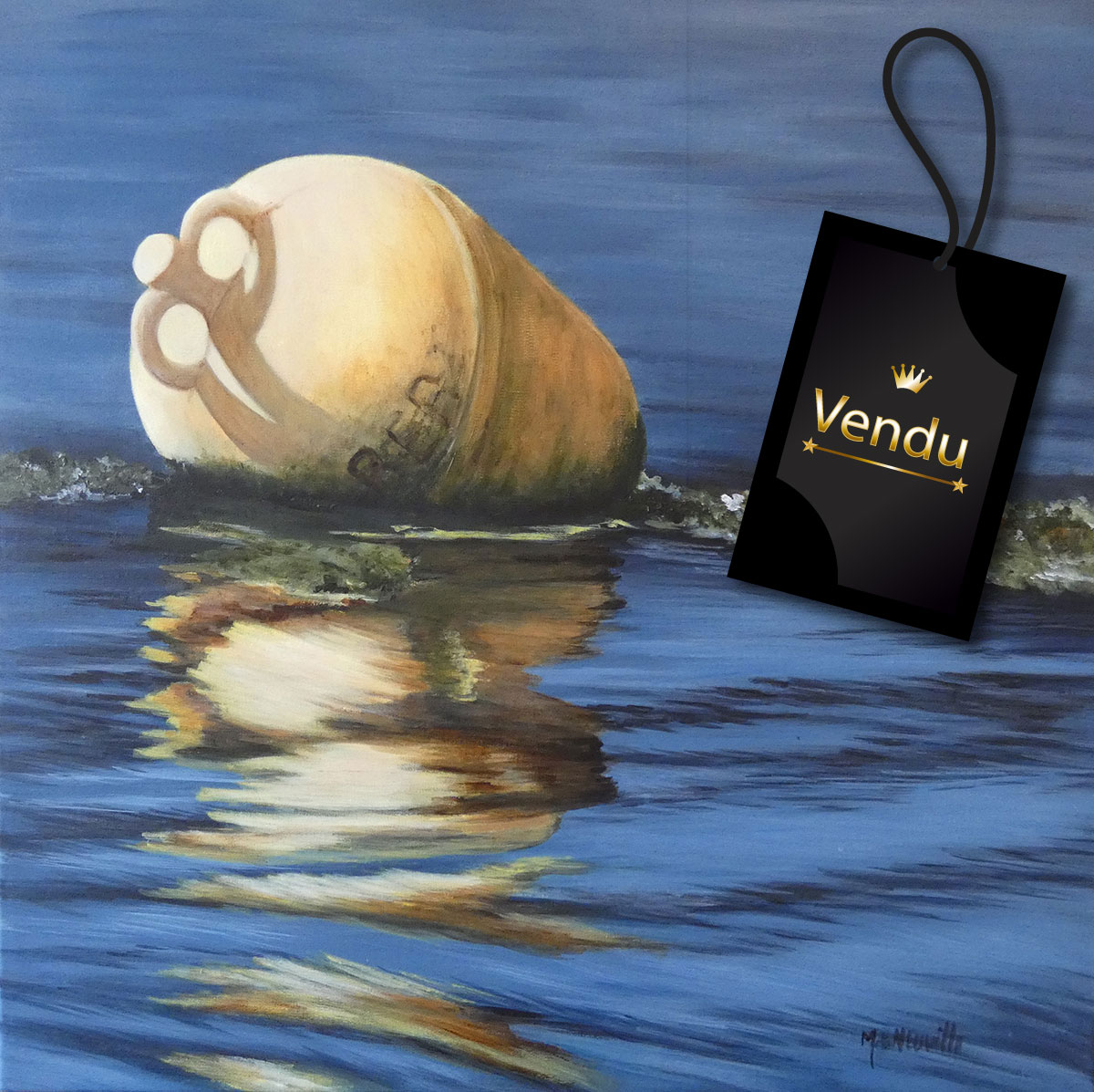 Reflet de bouée jaune acrylique