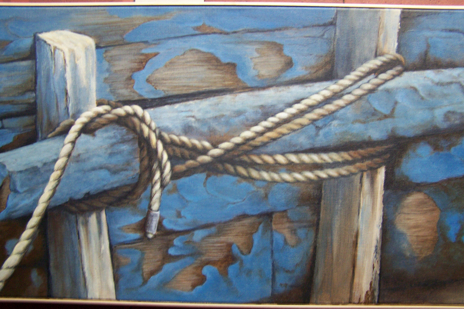 Fond de barque bleue